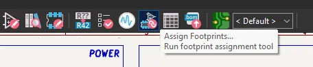 The Assign Footprints button in KiCad