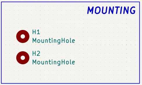 Example M3 mounting holes in the schematic